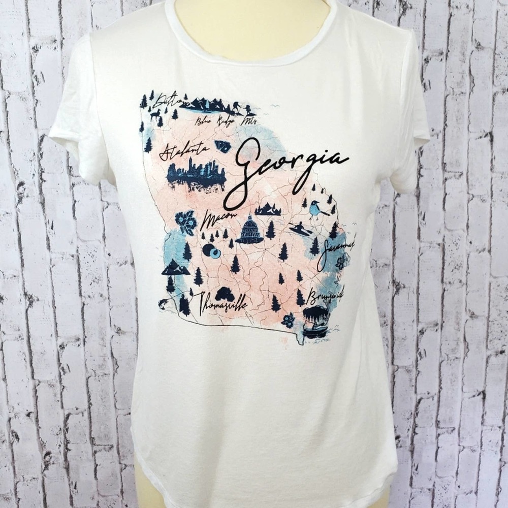Georgia White Short Sleeve Graphic Tee